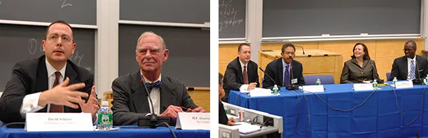 Dean David Schizer, Alphonse Fletcher, Jr., Ellen Futter, Peter Harvey, H.F. (Gerry) Lenfest